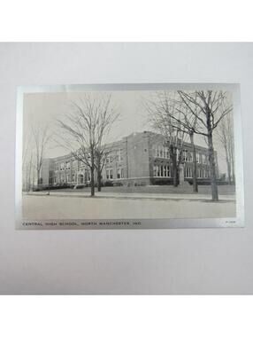 Postcard North Manchester Indiana Central High School Photo Vintage Litho Print